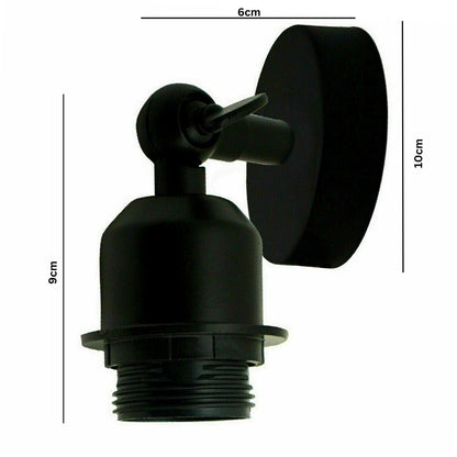 Industrial Vintage Adjustable Indoor Black Wall Sconce Holder Flush Mount~2265