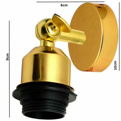 Industrial Vintage Adjustable Indoor French Gold Wall Sconce Holder Flush Mount~2263