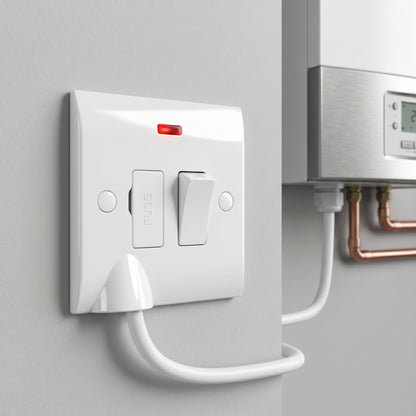 White 13A Fused Connection Unit, Single Gang Fused Spur FCU~4086