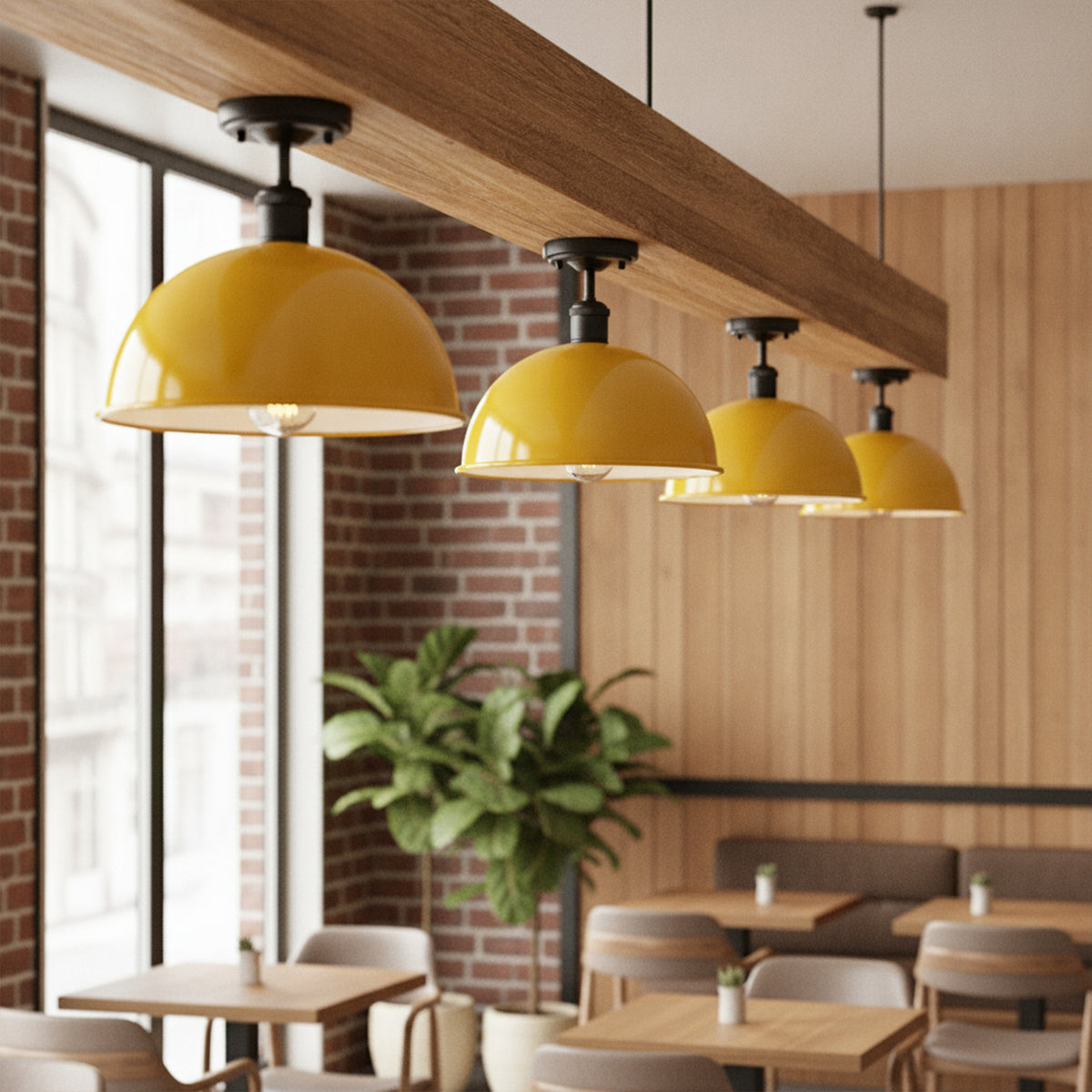 Industrial LED Semi Flush Mount E27 Ceiling Light~4152