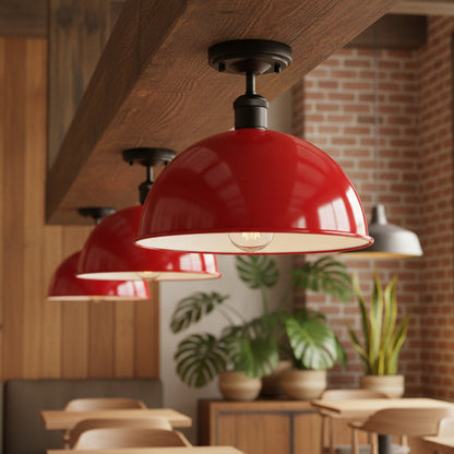 Industrial LED Semi Flush Mount E27 Ceiling Light~4152