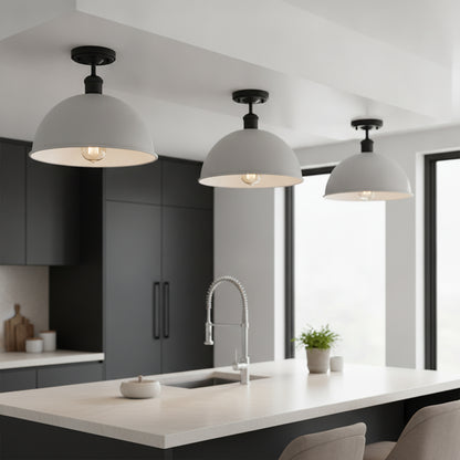 Industrial LED Semi Flush Mount E27 Ceiling Light~4152