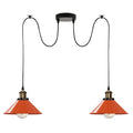 Orange 2 Way Retro Industrial Cone Shade Hanging Pendant Light~2232 - Vintagelite