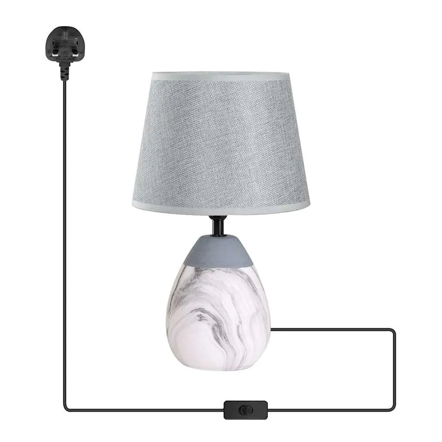 Ceramic Beside Table Lamp Grey Colour