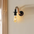  Swan neck vintage hemp rope wall light-Application image