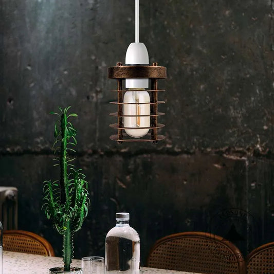 Industrial Cylinder Style Cage lampshade~3224