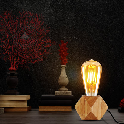 Solid Wood Table Lamp Base E27 220V Wooden 3 Pin Plug In Light - Application 2