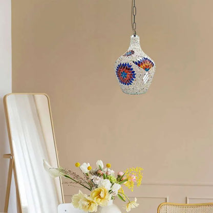 Mosaic Chandelier Ceiling Hanging Pendant Light Fixture-Application image