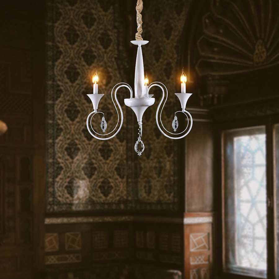 Vintage Retro Iron Chandelier Ceiling Candle Light Fixture - Application image