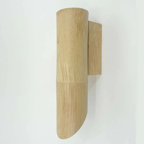 Modern Cylinder Bamboo Wood Gu10 Base Wall Lamp Fixture