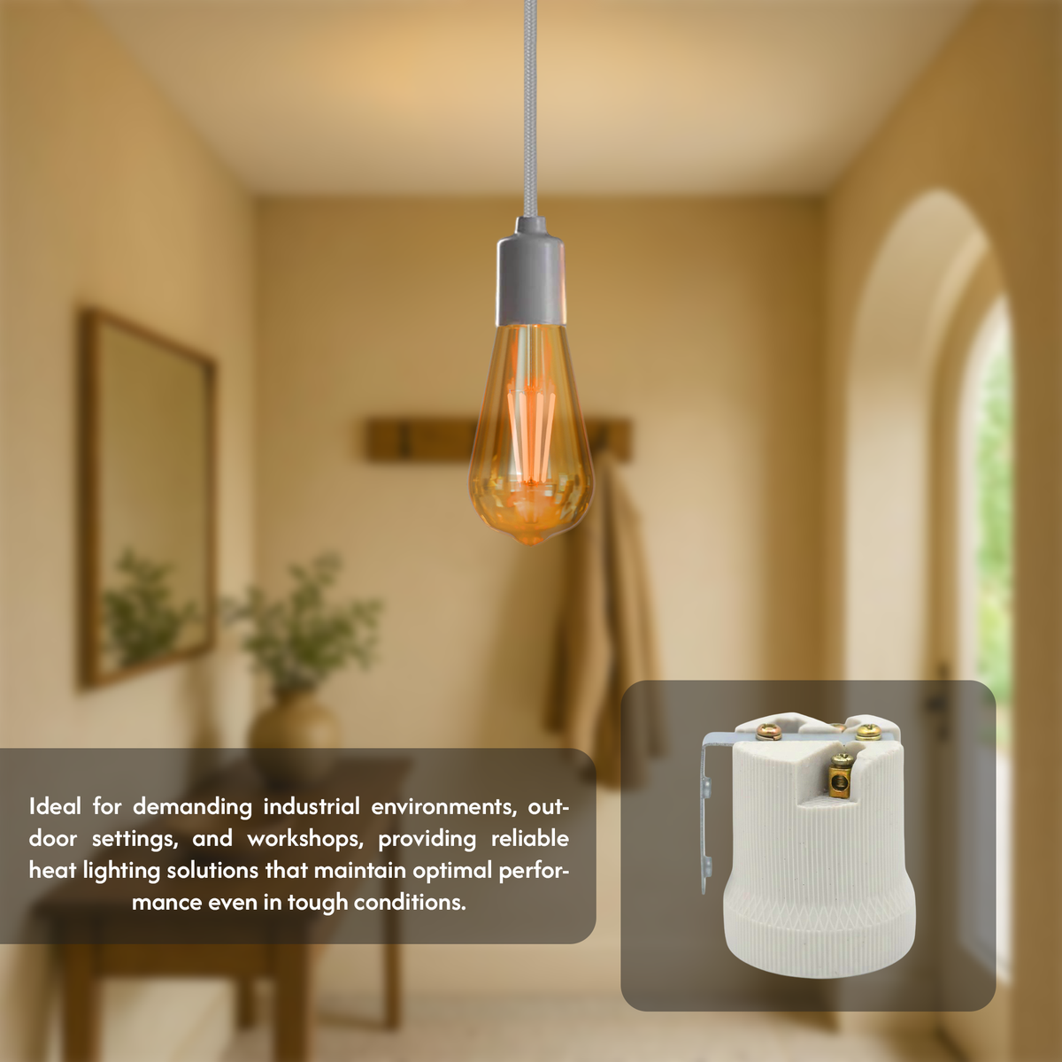 E27 Ceramic Lamp Holder Porcelain Edison Screw Bulb Socket ~ 3240
