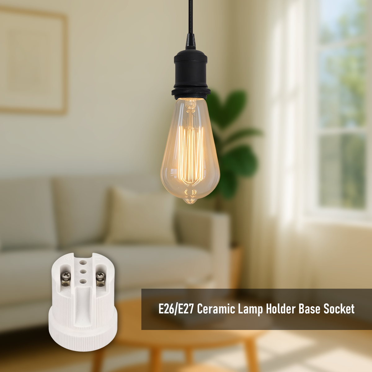 E27 Ceramic Lamp Holder Edison Screw Light Bulb Socket for DIY ~ 3236