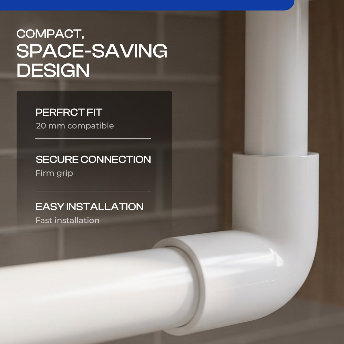 90° Elbow PVC Pipe Fitting White Connector ~ 4096