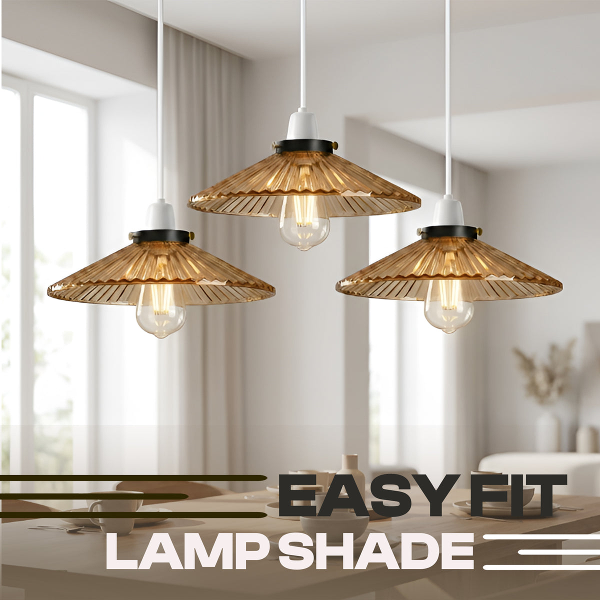 2Pack Glass Lamp Shade E27 Easy Fit Ceiling Pendant Light Shade~4112