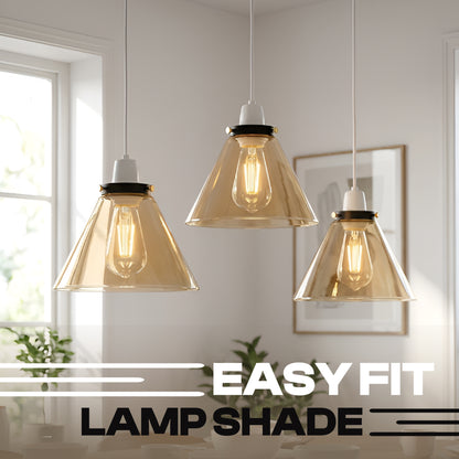 2Pack Glass Lamp Shade E27 Easy Fit Ceiling Pendant Light Shade~4112