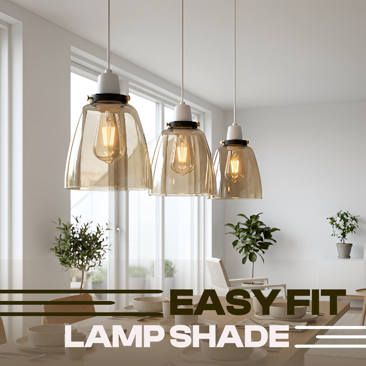2Pack Glass Lamp Shade E27 Easy Fit Ceiling Pendant Light Shade~4112