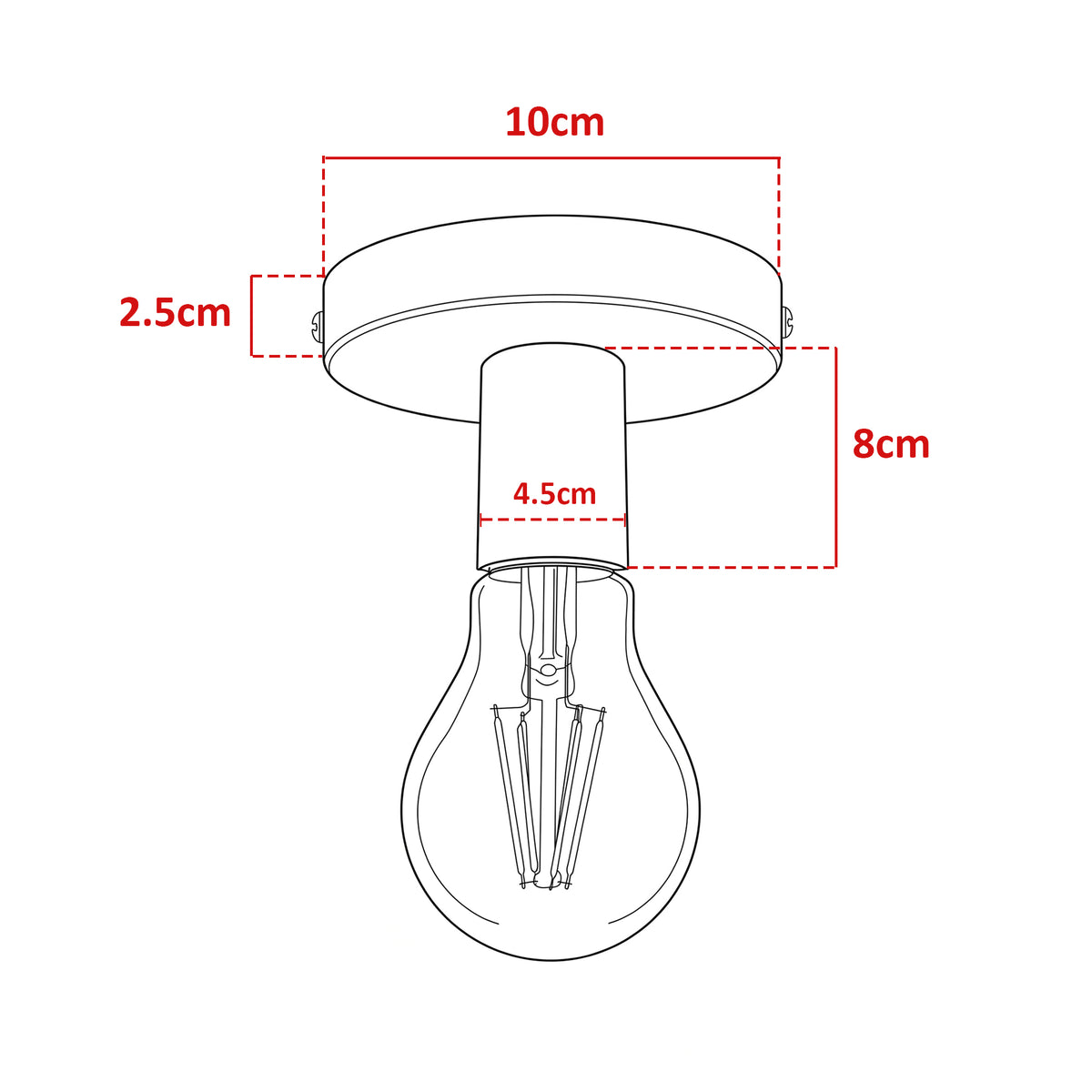 Orange Flush Mount Ceiling Light~1962