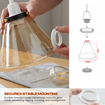 2Pack Glass Lamp Shade E27 Easy Fit Ceiling Pendant Light Shade~4112