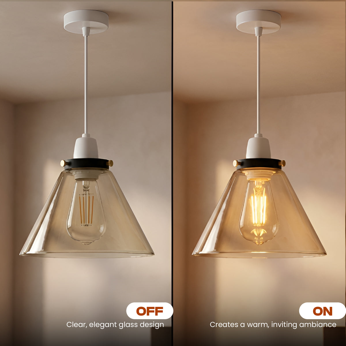 2Pack Glass Lamp Shade E27 Easy Fit Ceiling Pendant Light Shade~4112