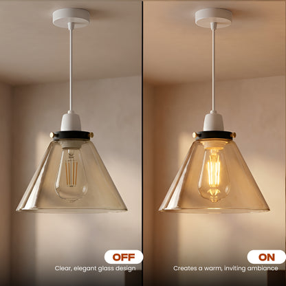 2Pack Glass Lamp Shade E27 Easy Fit Ceiling Pendant Light Shade~4112