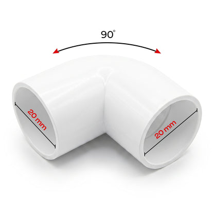 90° Elbow PVC Pipe Fitting White Connector ~ 4096