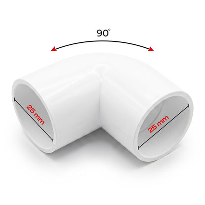 90° Elbow PVC Pipe Fitting White Connector ~ 4096