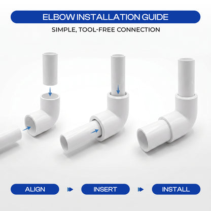 90° Elbow PVC Pipe Fitting White Connector ~ 4096