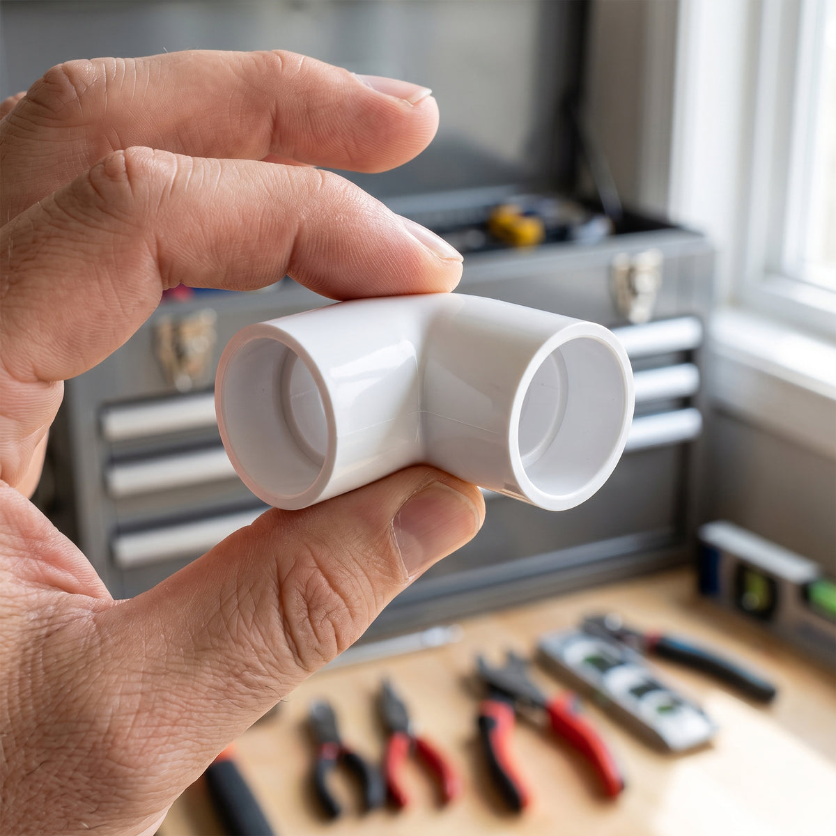 90° Elbow PVC Pipe Fitting White Connector ~ 4096