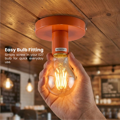 Orange Flush Mount Ceiling Light~1962