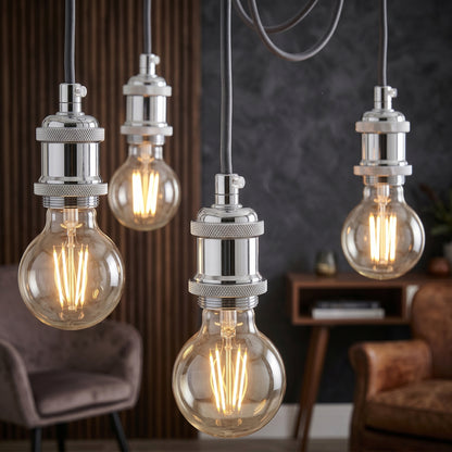 E27 Retro Metal Lamp Holder, Vintage Edison Screw Bulb Socket for Pendant Lights ~3270