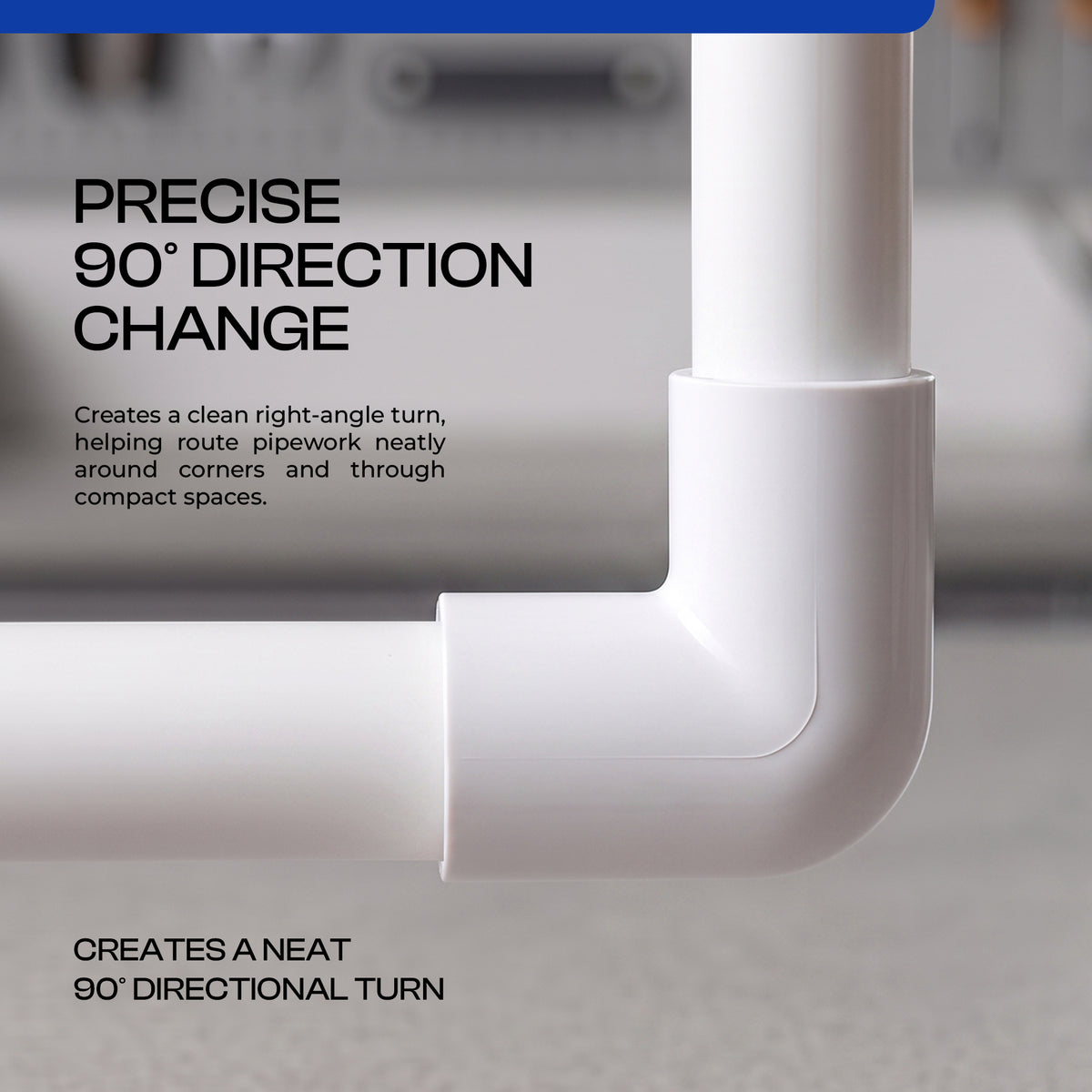90° Elbow PVC Pipe Fitting White Connector ~ 4096
