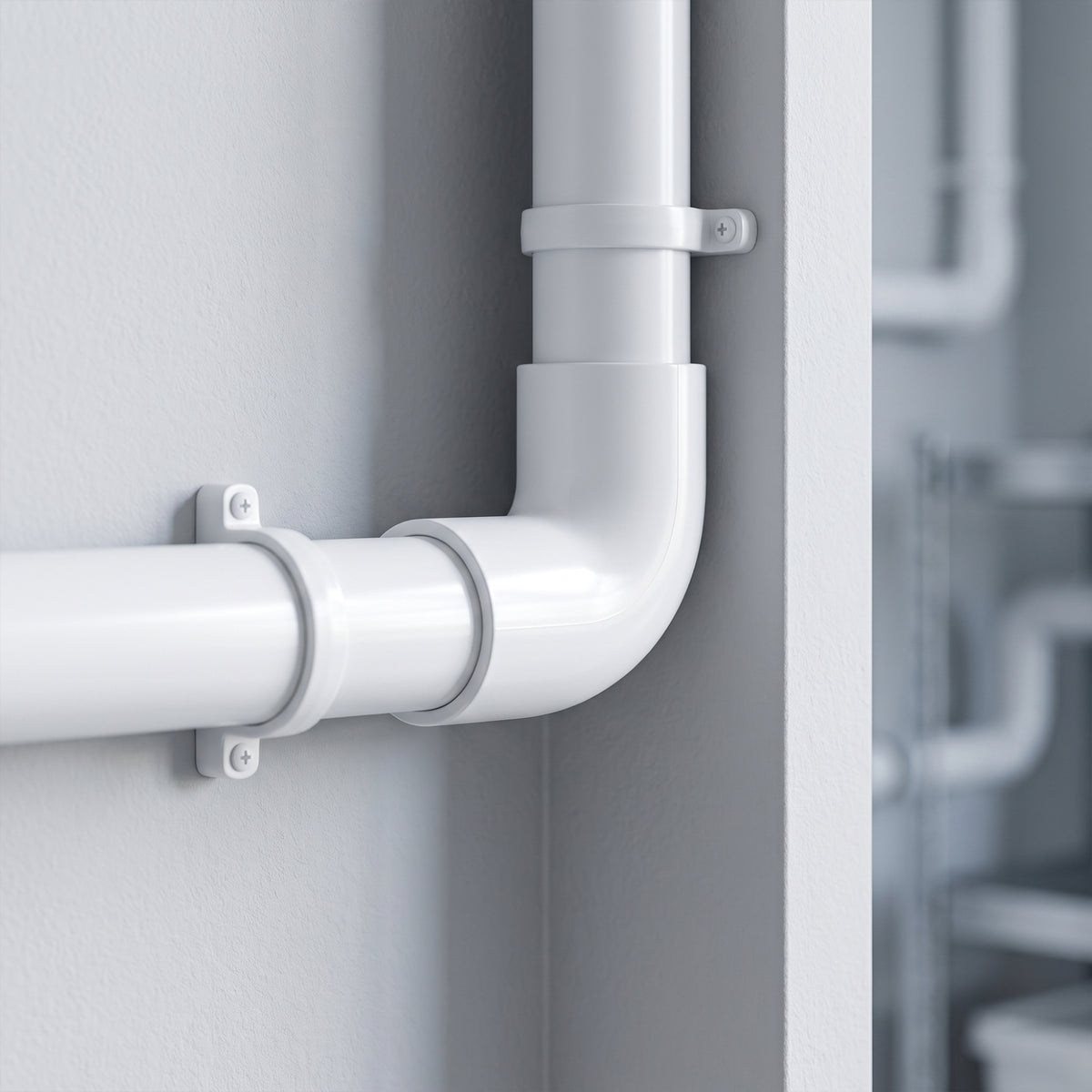 90° Elbow PVC Pipe Fitting White Connector ~ 4096