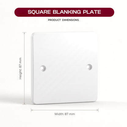 White Blanking Plate 1 Gang and 2 Gang Curved Edge~4036