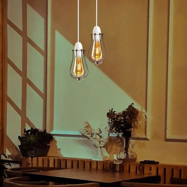 Industrial Rustic Balloon-Shaped Metal Cage Lampshade  ~3195