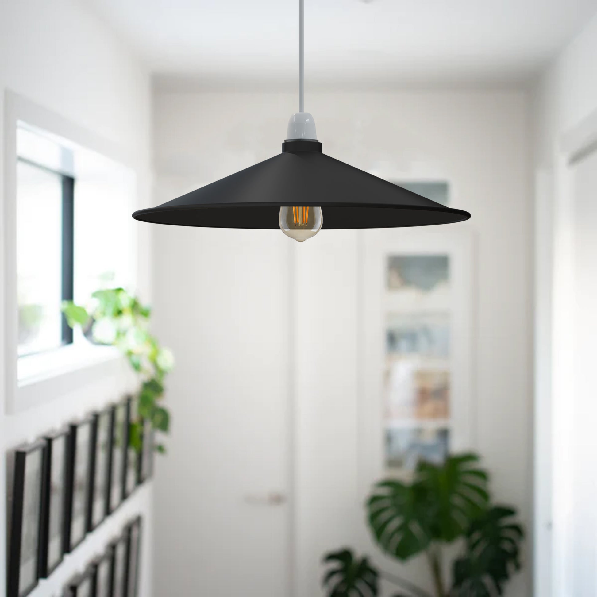 navy lampshades ceiling
