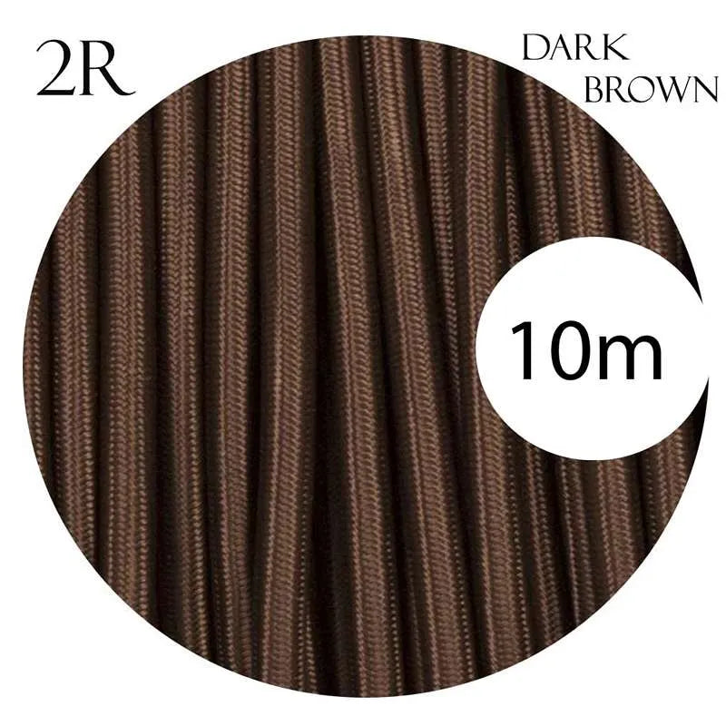  Dark Brown Fabric 2 Core Round Italian Braided