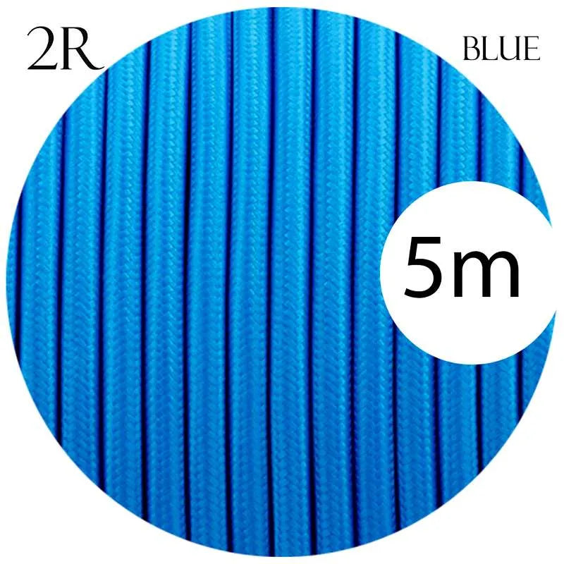 Blue Fabric 2 Core Round Italian Braided Cable 