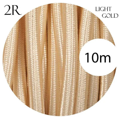 Vintage Light Gold Fabric 2 Core Round Italian Braided Cable 0.75mm~1068