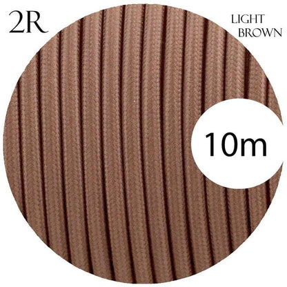 Vintage Light Brown Fabric 2 Core Round Italian Braided Cable 0.75mm~1089