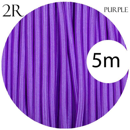 Vintage Purple Fabric 2 Core Round Italian Braided Cable 0.75mm