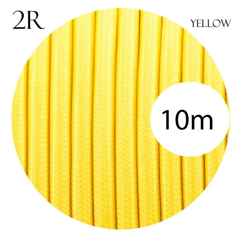 Vintage Yellow Fabric 2 Core Round Italian Braided Cable 0.75mm~1077