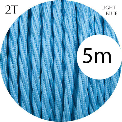 Vintage 5 meter 2 core Twisted Braided Cable, Electrical Fabric 