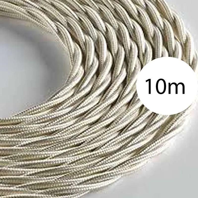 Vintage 2 core Twisted Italian Braided Cable, Electrical Fabric Cable 