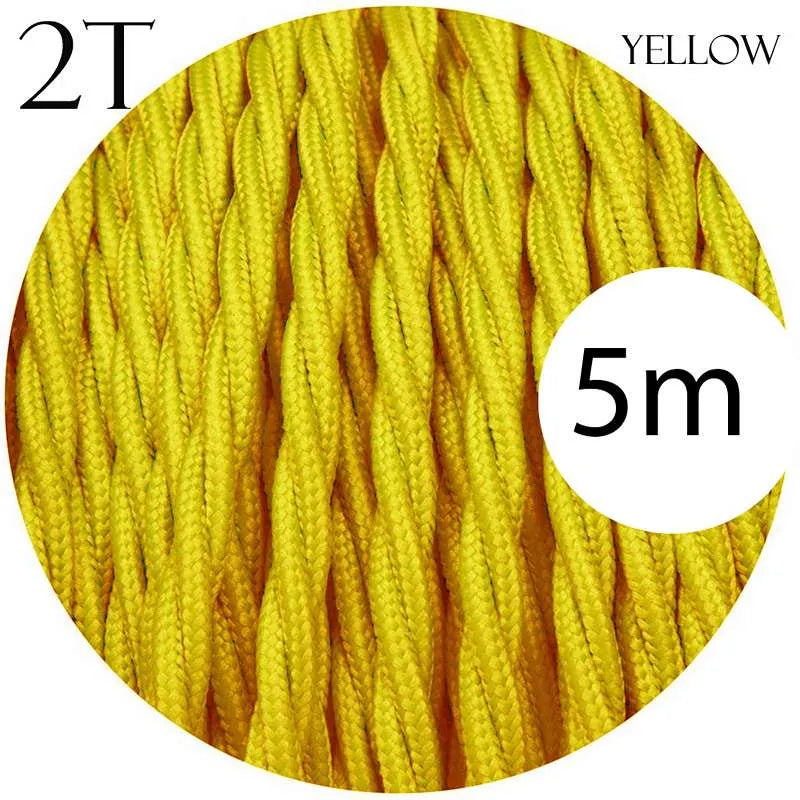 Yellow Twisted Vintage Fabric Cable Flex0.75mm 2 Core~1048