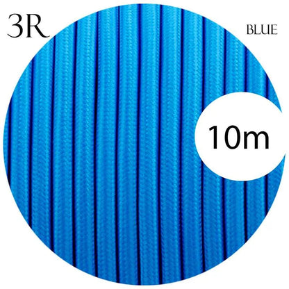 Vintage Blue Fabric 3 Core Round Italian Braided Cable 0.75mm~1103
