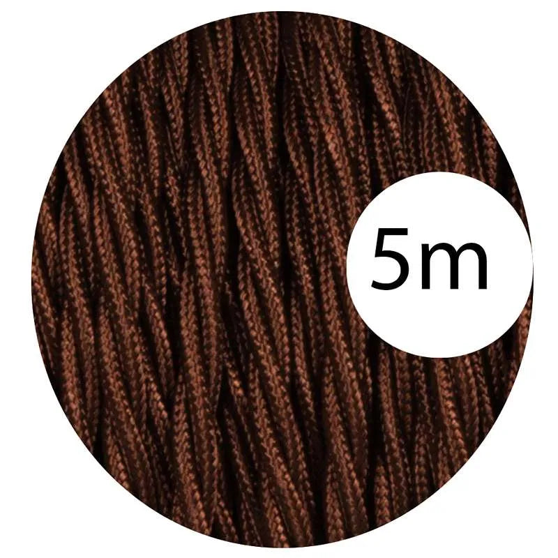 Dark Brown Twisted Vintage fabric lamp cords Flex0.75mm 3 Core