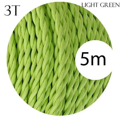 Light Green Twisted Vintage Fabric Cable Flex0.75mm 3 Core~1032