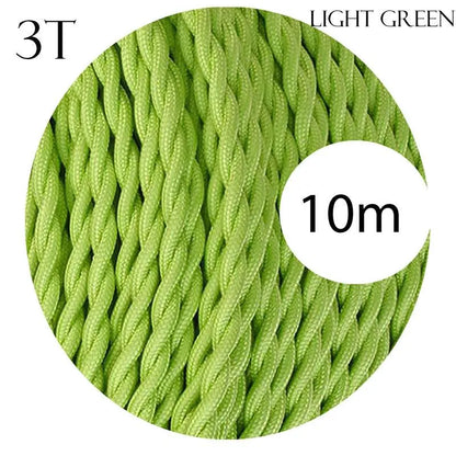 Light Green Twisted Vintage Fabric Cable Flex0.75mm 3 Core~1032