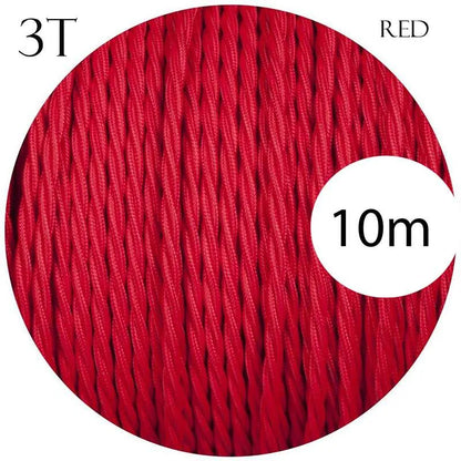 3 Core Twisted Red fabric Cable Vintage Electric Flex 0.75mm~1025