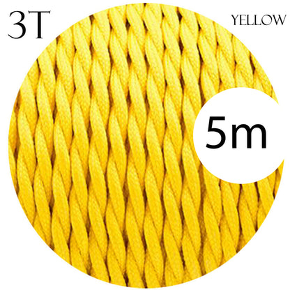 Yellow Twisted Vintage fabric Cable Flex0.75mm 3 Core ~ 1030